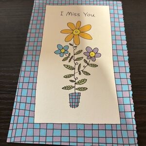 I miss you floral greeting card